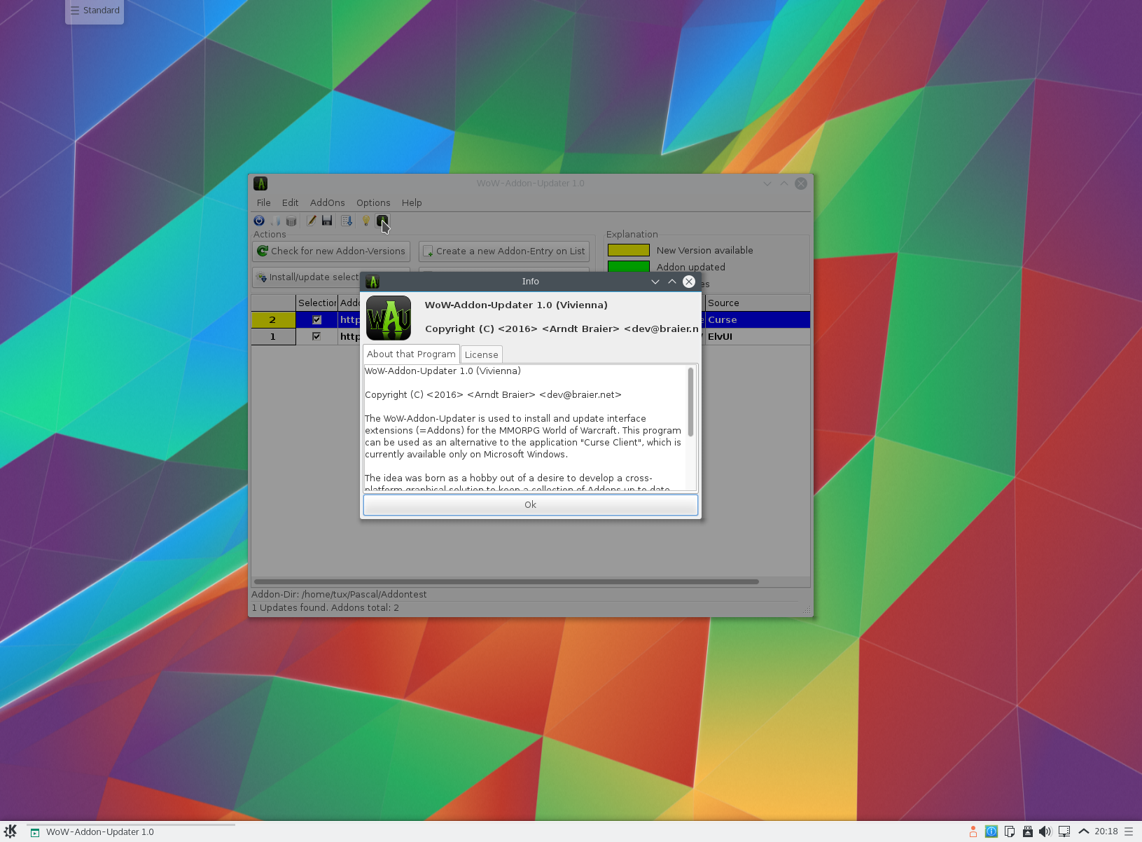 WoW-Addon-Updater - Kubuntu 02